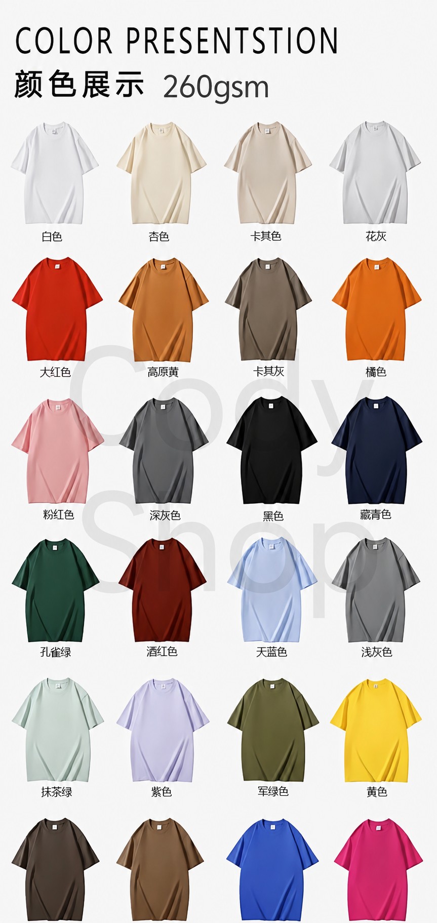 260g plain T-shirt 1