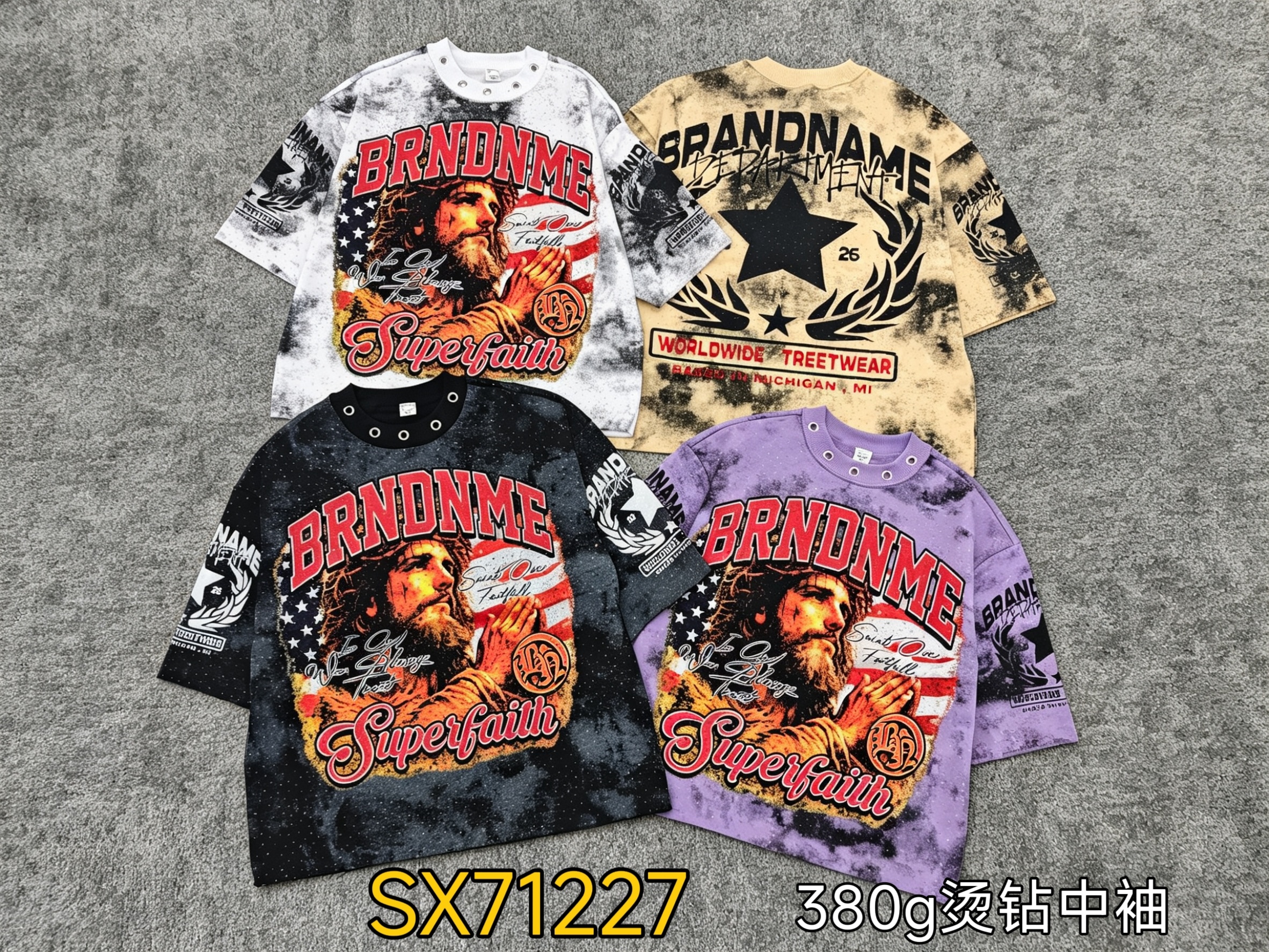 380g stone half sleeves 38