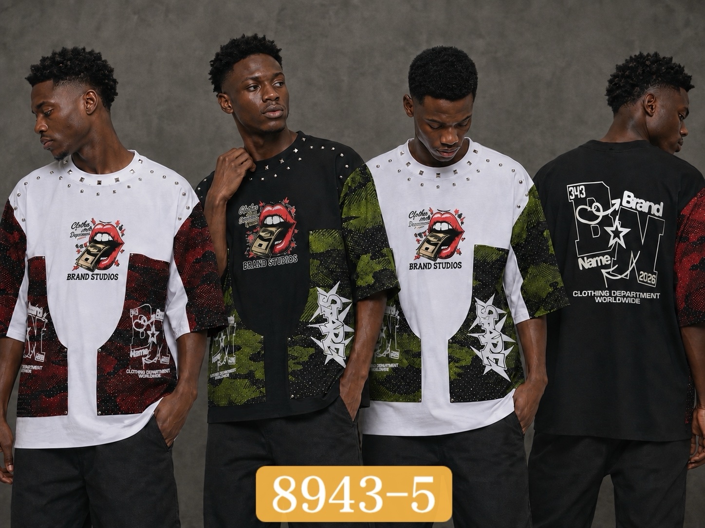 380g half sleeves&stydded 4