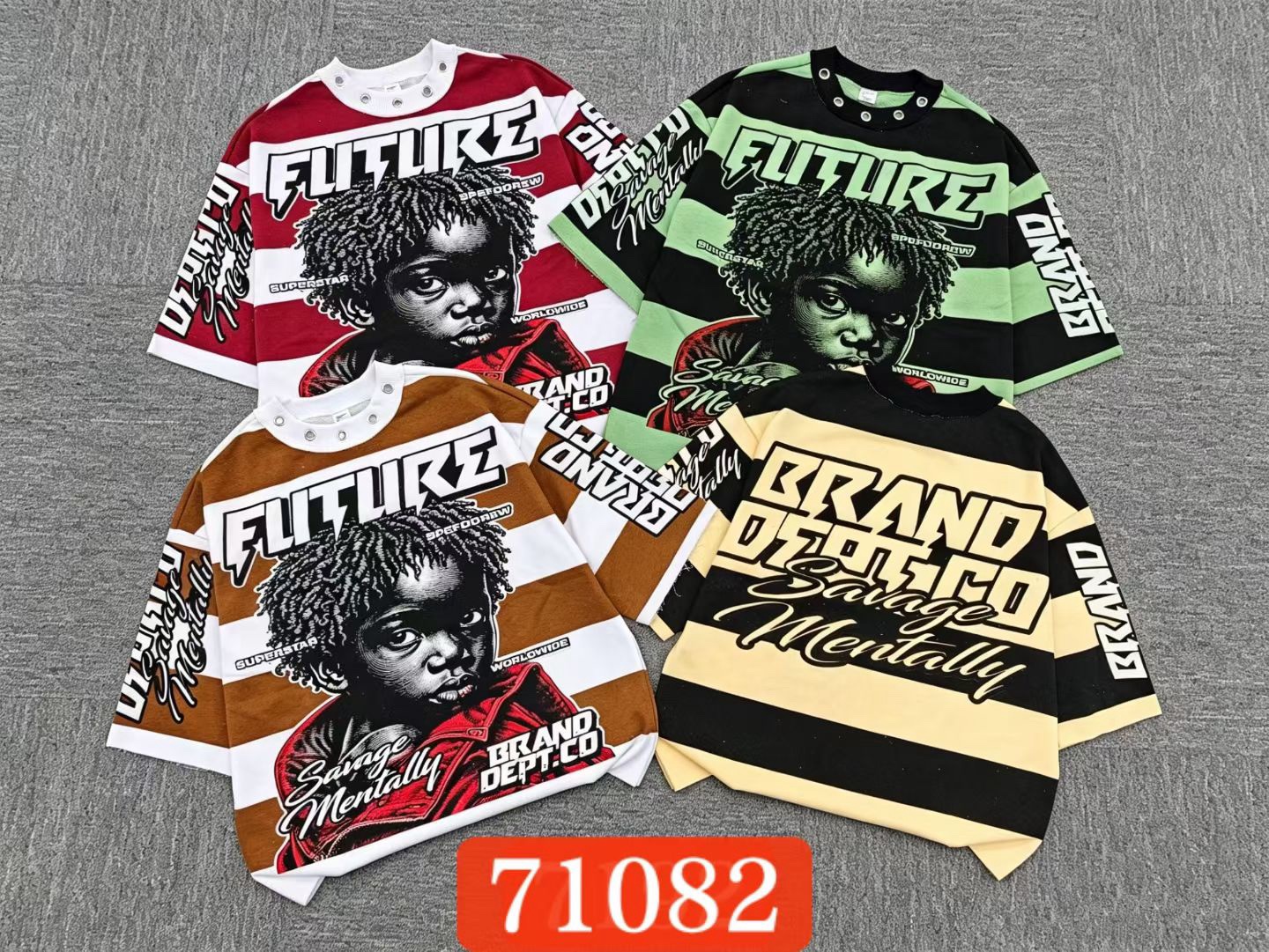 380g stripes half sleeves 4