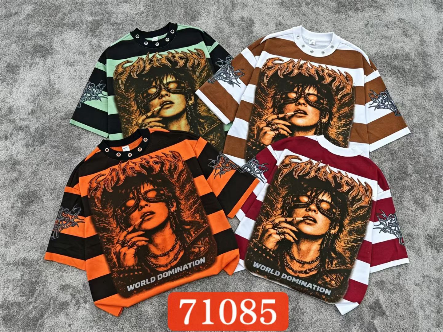 380g stripes half sleeves 2