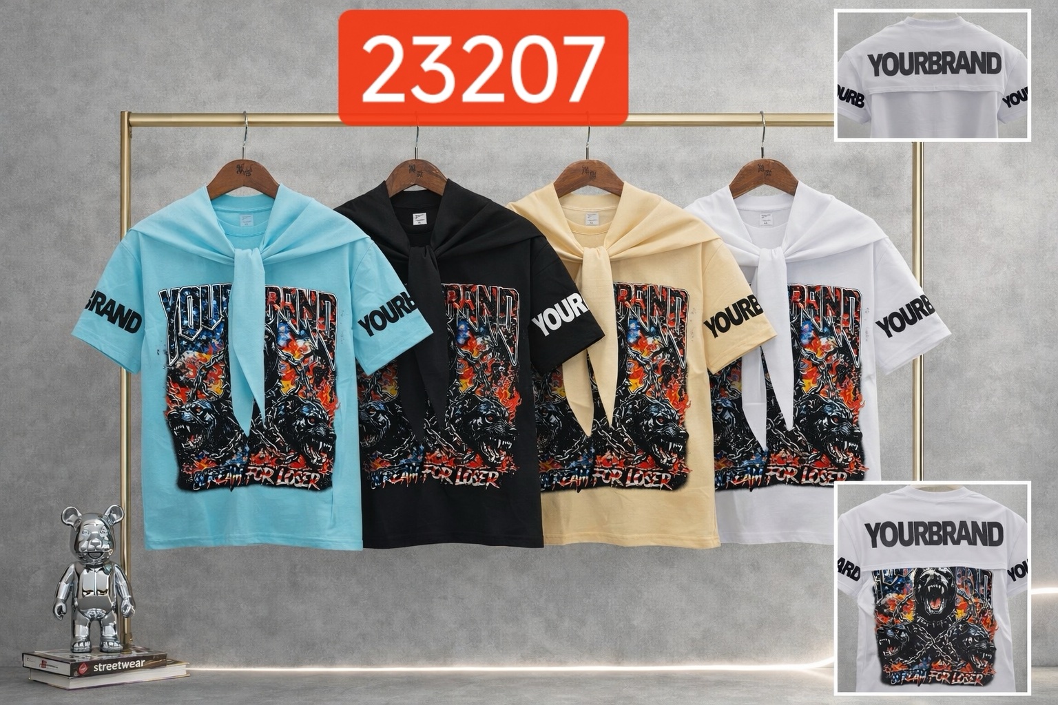 240g scarf T-shirt 3