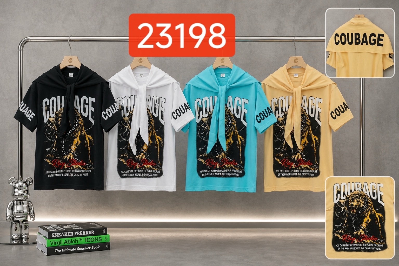 240g scarf T-shirt 2